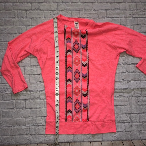 Oshkosh Bgosh Pink Aztec Print Long Sleeve Top 8 - Picture 2 of 8